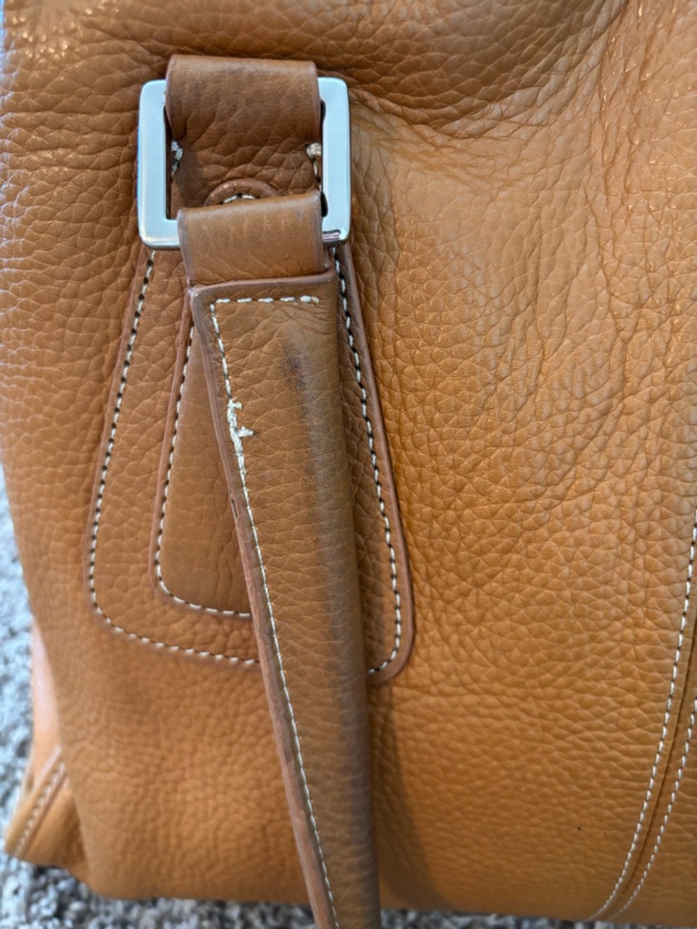 Vintage Tignanello Leather Tote Bag | Cognac Brown | Structured Shoulder Bag - Picture 9 of 11